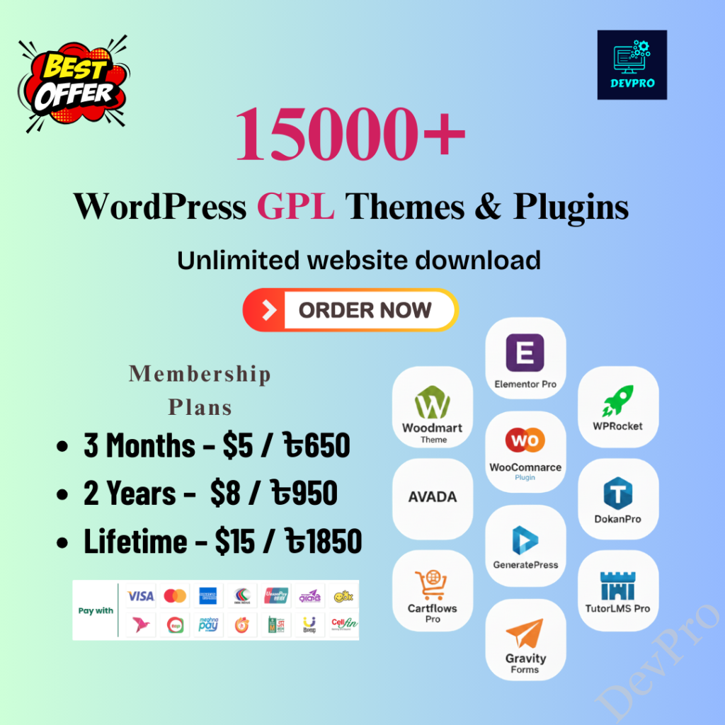 WordPress Themes & Plugins for Sales - DevPro