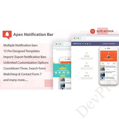Apex Notification Bar - Responsive Notification Bar Plugin for WordPress Apex Notification Bar - Responsive Notification Bar Plugin for WordPress - Image 1