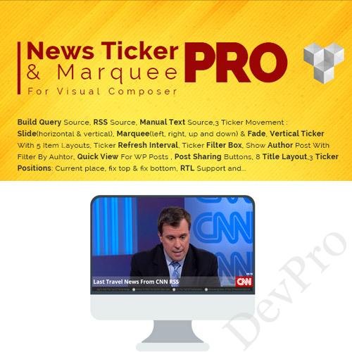 Pro News Ticker & Marquee for Visual Composer Pro News Ticker & Marquee for Visual Composer - Image 1