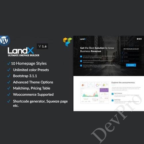 LandX Multipurpose WordPress Theme, Software Application Landing Pages Builder for Marketing Agency LandX Multipurpose WordPress Theme, Software Application Landing Pages Builder for Marketing Agency - Image 1