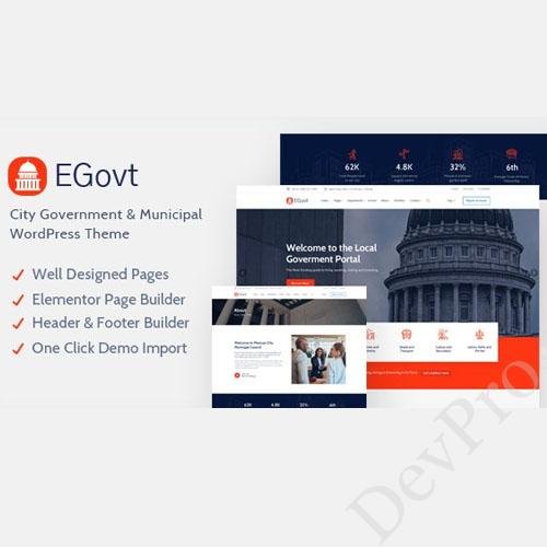EGovt - City Government WordPress Theme EGovt - City Government WordPress Theme - Image 1