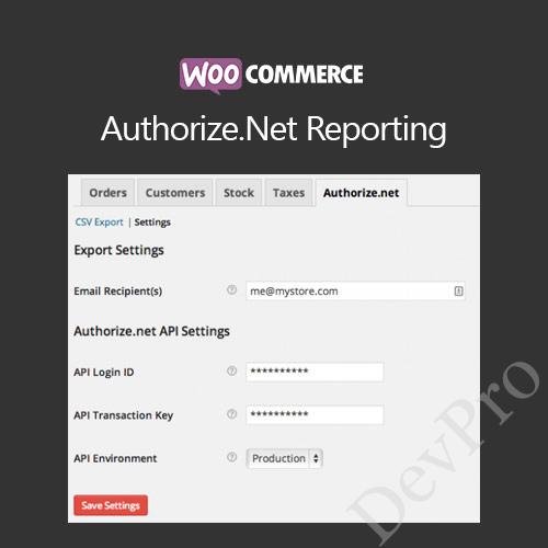 WooCommerce Authorize.Net Reporting WooCommerce Authorize.Net Reporting - Image 1