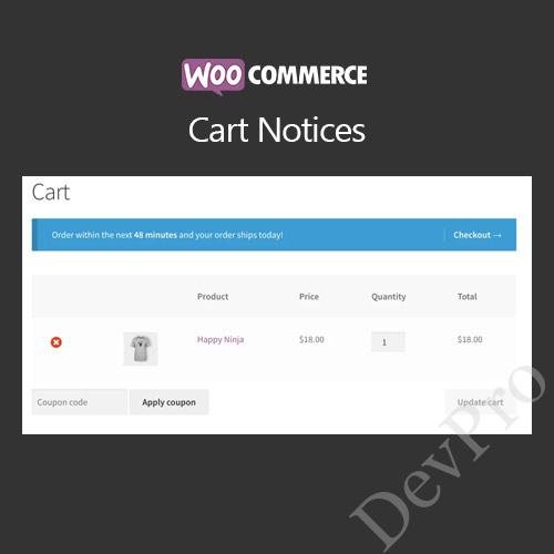 WooCommerce Cart Notices WooCommerce Cart Notices - Image 1