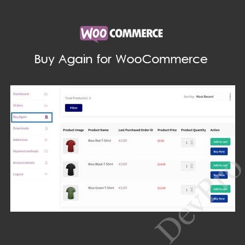 Buy-Again-for-WooCommerce Buy Again for WooCommerce - Image 1