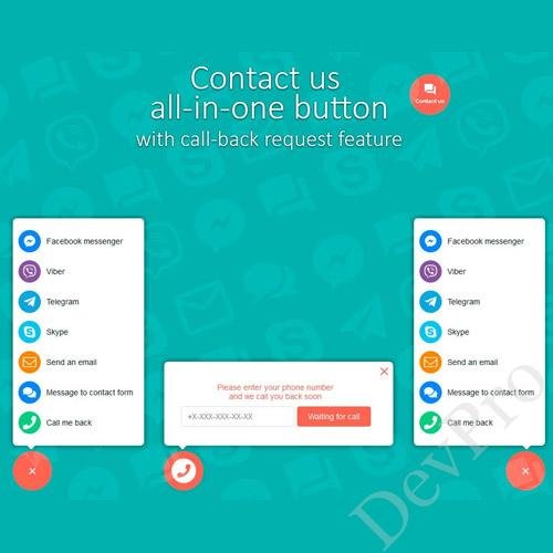 Contact us all-in-one button with callback request feature for WordPress Contact us all-in-one button with callback request feature for WordPress - Image 1