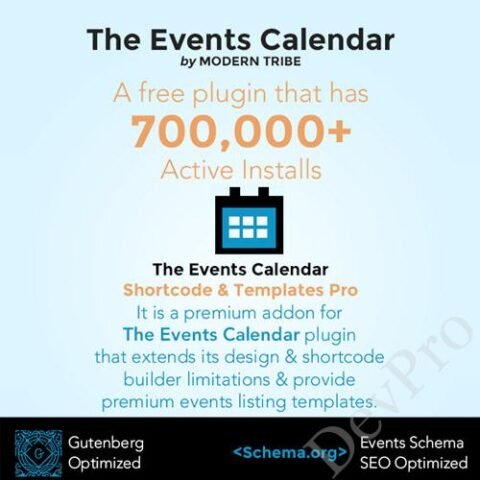 The Events Calendar Shortcode and Templates Pro - WordPress Plugin