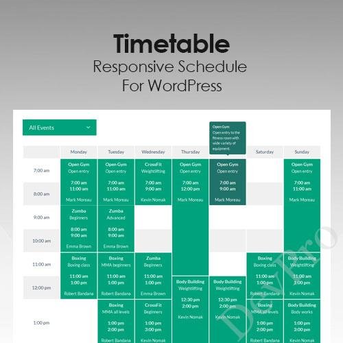 Timetable Responsive Schedule For WordPress Timetable Responsive Schedule For WordPress - Image 1