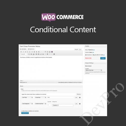 WooCommerce Conditional Content WooCommerce Conditional Content - Image 1
