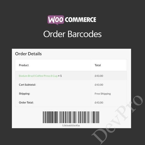 WooCommerce Order Barcodes WooCommerce Order Barcodes - Image 1