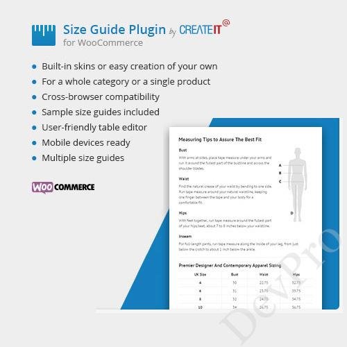 WooCommerce Product Size Guide WooCommerce Product Size Guide - Image 1