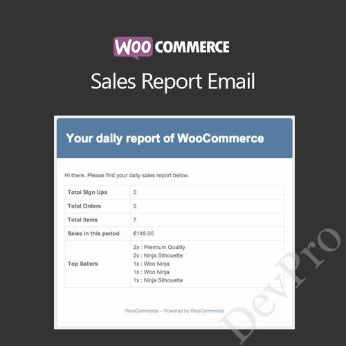 WooCommerce Sales Report Email WooCommerce Sales Report Email - Image 1