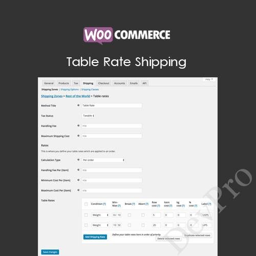 WooCommerce Table Rate Shipping WooCommerce Table Rate Shipping - Image 1