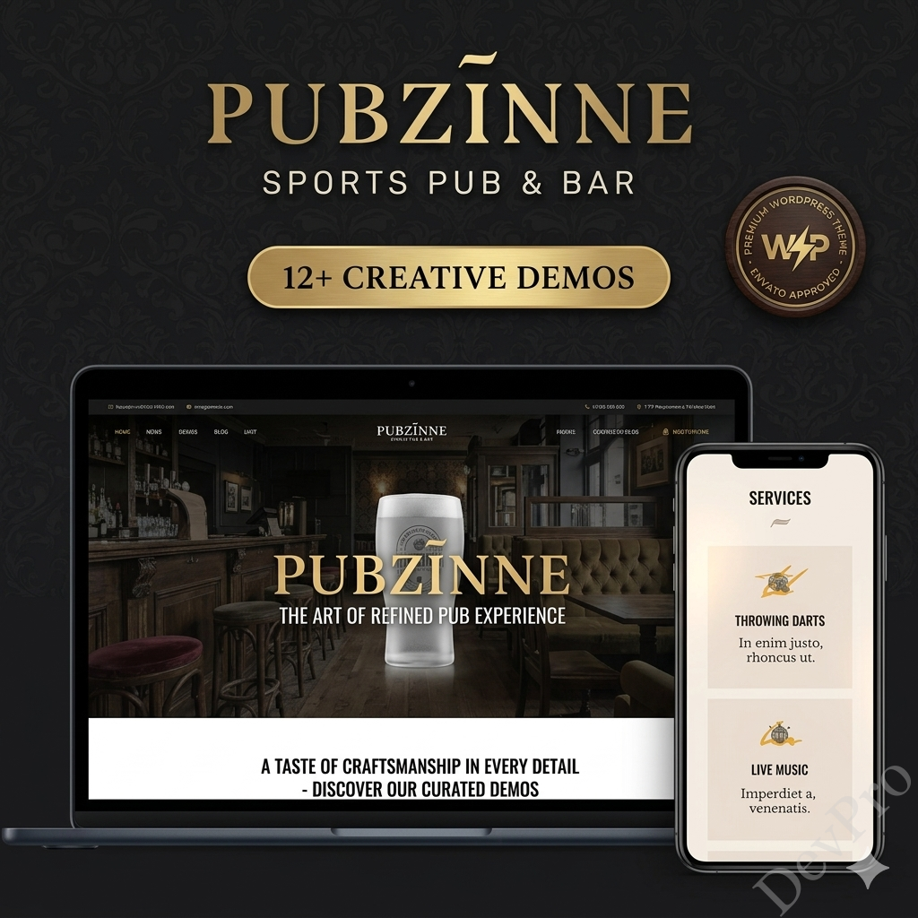Pubzinne - Sports Bar & Pub WordPress Theme Pubzinne