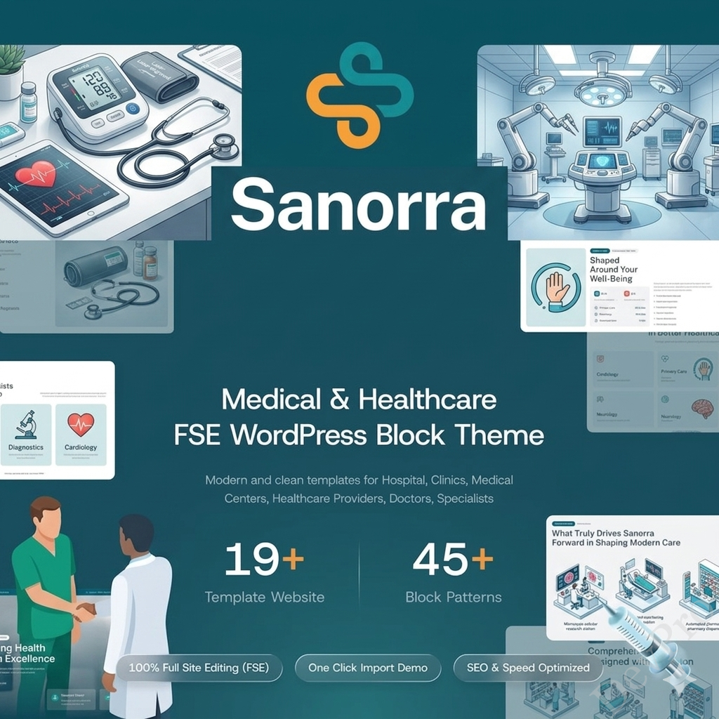 sanorra-medical-healthcare-fse-wp-block-theme Sanorra – Medical & Healthcare FSE WordPress Block Theme - Image 1