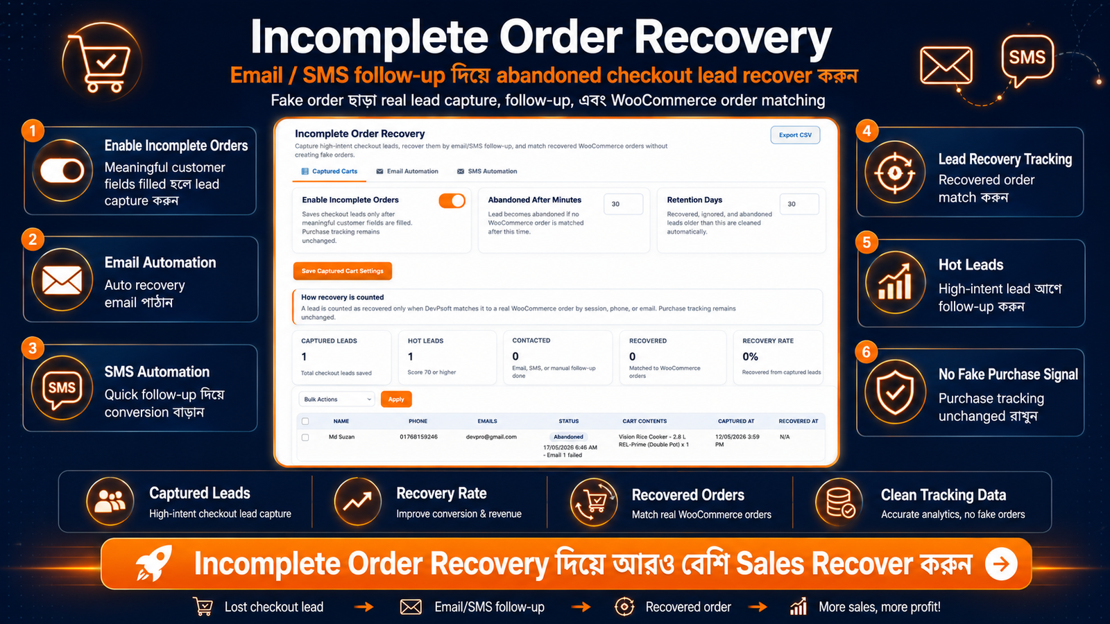 Incomplete Order Recovery