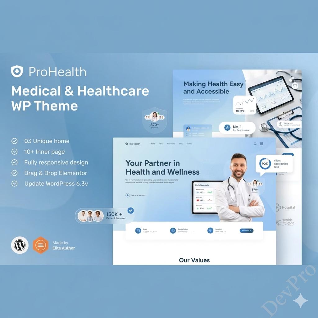 ProHealth - Creative WordPress Theme For Medical and Healthcare ProHealth - Creative WordPress Theme For Medical and Healthcare - Image 1